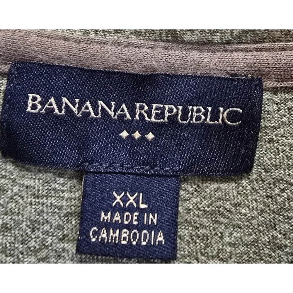 Banana Republic Polo Shirt Mens 2XL Heather Green Cotton Polo Performance Pocket